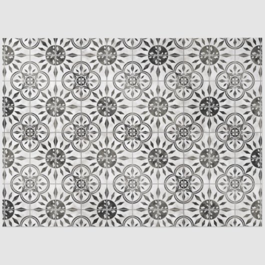 Wit-Tegel in zwart-wit ontkoppeling Tissuepapier (Voorkant)