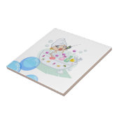 Wit-Tegel van keramische keramische stoffen - Wit- Tegeltje (Zijkant)