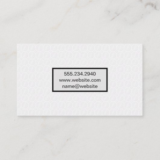 Wit tegelpatroon visitekaartje (Achterkant)