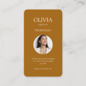 Wit / Terracotta foto sociale QR-code Visitekaartje (Voorkant)