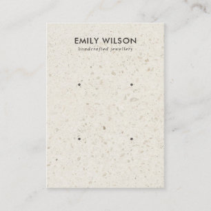 WIT TERRAZZO 2 STUD EARRING DISPLAY CARD VISITEKAARTJE