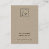 WIT TERRAZZO TEXTURE KRAFT EARRING DISPLAY LOGO VISITEKAARTJE (Achterkant)