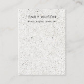 WIT TERRAZZO TEXTURE KRAFT EARRING DISPLAY LOGO VISITEKAARTJE (Voorkant)