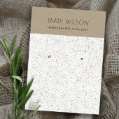 WIT TERRAZZO TEXTURE KRAFT EARRING DISPLAY LOGO VISITEKAARTJE