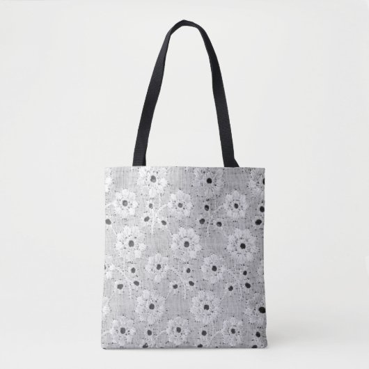 Wit textiel met fijne kant en elegantie naadloos tote bag (Voorkant)