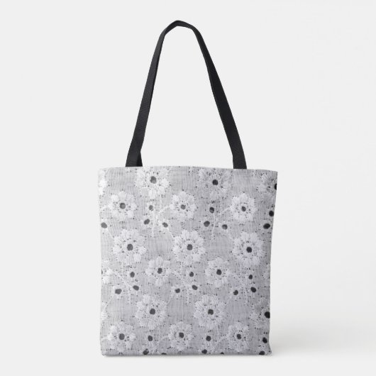 Wit textiel met fijne kant en elegantie naadloos tote bag (Achterkant)