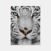 WIT-TIGER GEZICHT SLOT-UP FLEECE DEKEN (Voorkant)