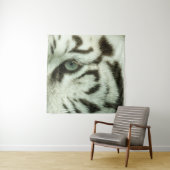 WIT TIGER-GEZICHT WANDKLEED (In situ)