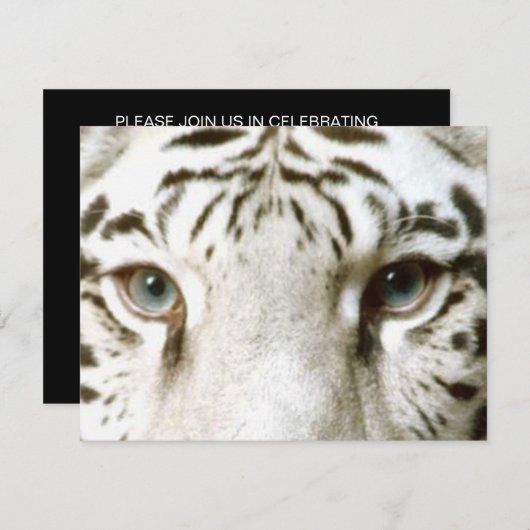 WIT TIGER'S OGEN INVITATIE ~ EZ OM AAN TE PASSEN! KAART (Voorkant / Achterkant)