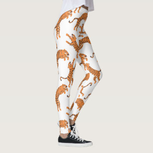Wit Tijger Dierprint Patroon Ontwerp Leggings