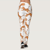 Wit Tijger Dierprint Patroon Ontwerp Leggings (Achterkant)