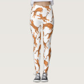 Wit Tijger Dierprint Patroon Ontwerp Leggings (Voorkant)