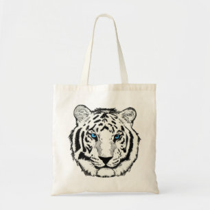 Wit-tijger herbruikbare canvas tas