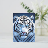 Wit Tijger Met Blauwe Ogen | Groeten Briefkaart (Staand voorkant)
