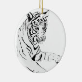 Wit tijgerkunst schilderen keramisch ornament (Rechts)