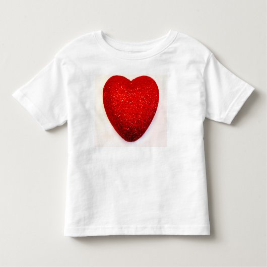 WIT-TODDLER MET RUFFLES MET EEN GROTE RODE HART KINDER SHIRTS (Voorkant)