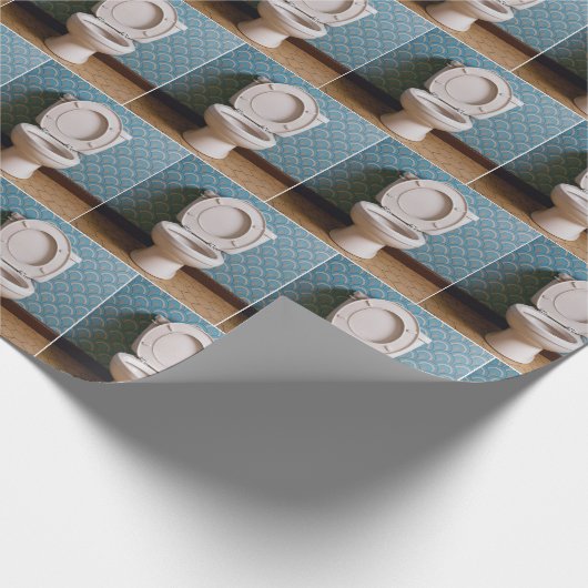 Wit toilet met de stoel PP Cadeaupapier (Hoek)