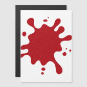 Wit & Tomaat Rood Glitter Spat Magnet (Op Maat) Magnetische Uitnodiging (Voorkant / Achterkant)