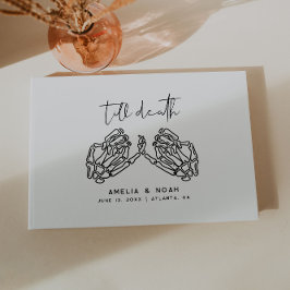 Wit tot de dood Skelethanden Trouwgastenboek Gastenboek