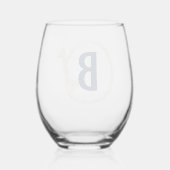 Wit touw Lijst met monogram Wijnglas Zonder Voet (Rechts)