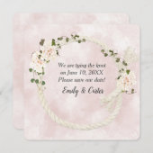 Wit Touw Met Hydrangea Boeketten Save The Date (Voorkant / Achterkant)