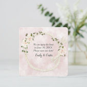 Wit Touw Met Hydrangea Boeketten Save The Date (Staand voorkant)