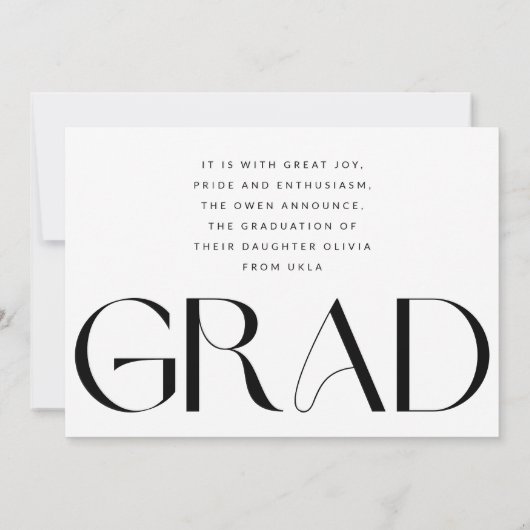 Wit Transparant Modern Photo Text Afstudeerder 202 Aankondiging (Achterkant)