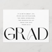 Wit Transparant Modern Photo Text Afstudeerder Aankondiging (Achterkant)