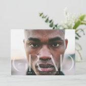 Wit Transparant Modern Photo Text Afstudeerder Aankondiging (Staand voorkant)