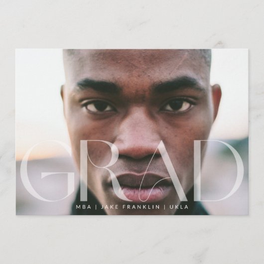 Wit Transparant Modern Photo Text Afstudeerder Aankondiging (Voorkant)