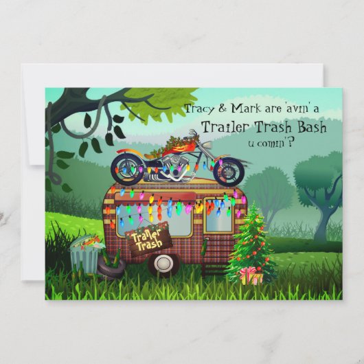 WIT TRASH BASH Funny Party Kaart (Voorkant)