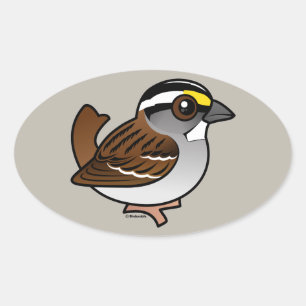 Wit-troebel Ovale Sticker
