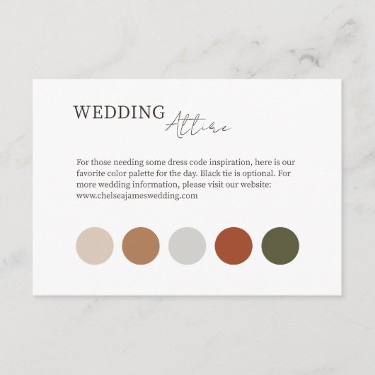 Wit | Trouwkleding Dress Code Enclosure Kaart (Voorkant)