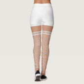 Wit Trouwmonogram Nep Visnet Leggings (Achterkant)