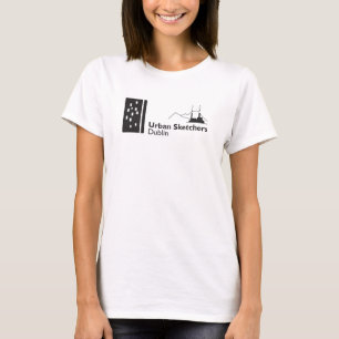 Wit tshirt met Urban Sketchers Dublin logo