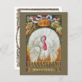 -wit Turkije en Thanksgiving groet Briefkaart (Voorkant / Achterkant)