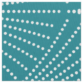 Wit & turquoise Art-Deco geometrisch patroon Stof (Close Up)