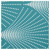 Wit & turquoise Art-Deco geometrisch patroon Stof (Swatch)
