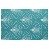 Wit & turquoise Art-Deco geometrisch patroon Stof (Fat Quarter)