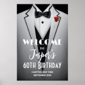 Wit Tuxedo Zwart Stropdas Event Poster Sign (Voorkant)