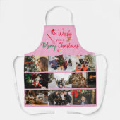 Wit u Verfijn Kerstmis Aangepast 9 Foto Collage Schort (Voorkant)