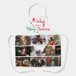 Wit u Verfijn Kerstmis Aangepast 9 Foto Collage Schort