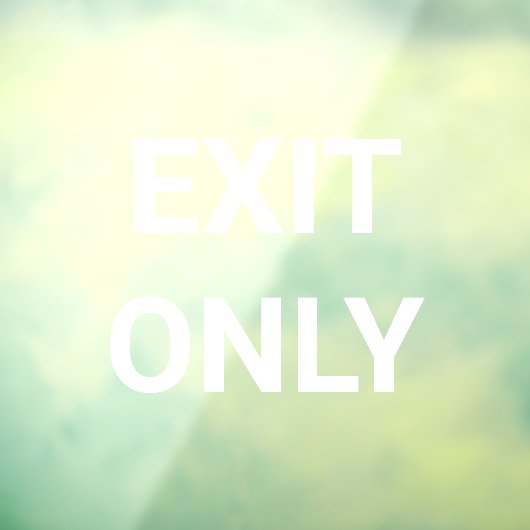 Wit Uitgang Alleen Raamsticker (Vel 3)