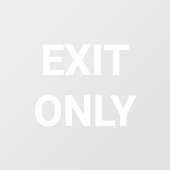 Wit Uitgang Alleen Raamsticker (Vel)