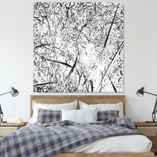 wit uitheems gras canvas afdruk (Insitu (Slaapkamer))