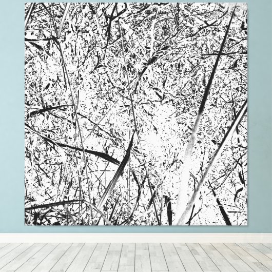 wit uitheems gras canvas afdruk (Insitu (Houten vloer))