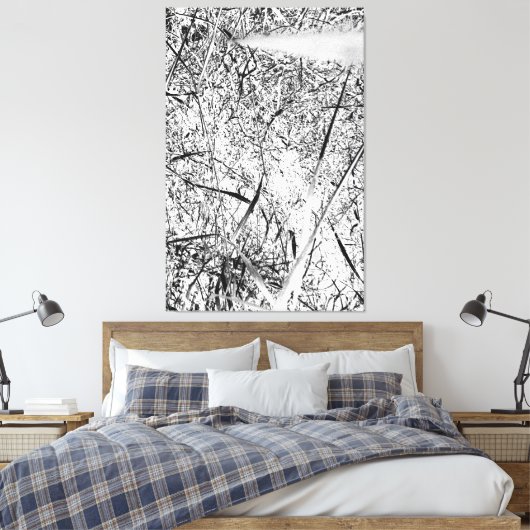 wit uitheems gras canvas afdruk (Insitu (Slaapkamer))