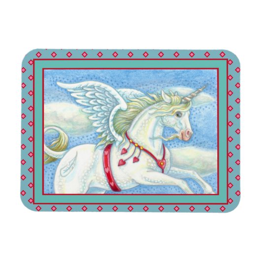 WIT UNICORN, FANTASY PEGASUS MAGNEET (Horizontaal)