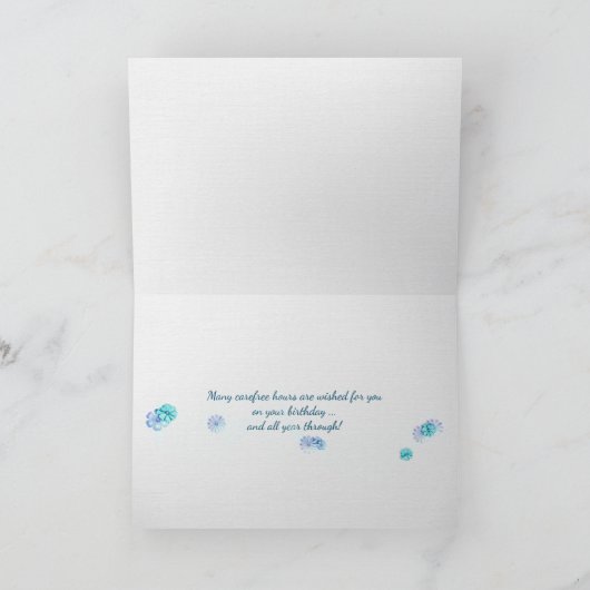 wit venster met oceaankust verjaardag kaart (Binnen)