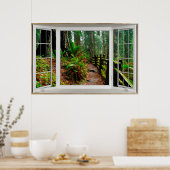 Wit venster Verlichtingswagentje Poster (Keuken)